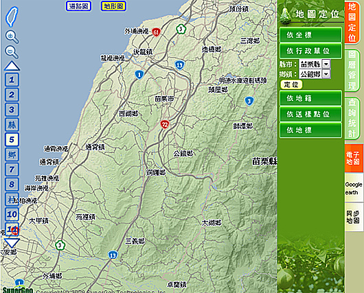 圖8 地形圖畫面顯示