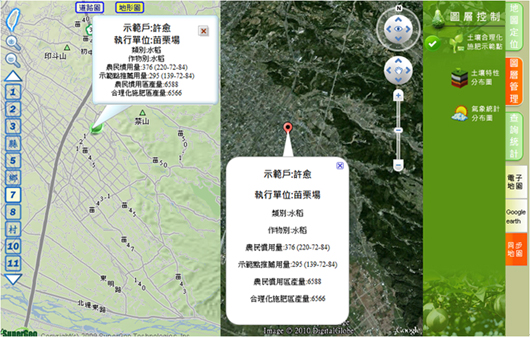 圖19 合理化施肥示範點查詢