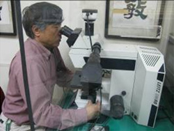 圖3 a.光學顯微鏡及數位相機拍攝玻片昆蟲