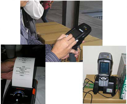 圖4、手持式RFID 讀取器與藍芽列印器 圖4、手持式RFID 讀取器與藍芽列印器