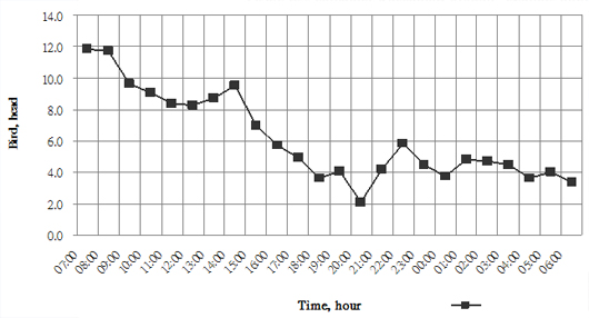圖1、各時段種鵝進入產蛋區隻數
