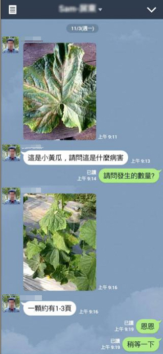 圖6、農民利用相片提出問題(對話相關內容僅供參考) 圖6、農民利用相片提出問題(對話相關內容僅供參考)