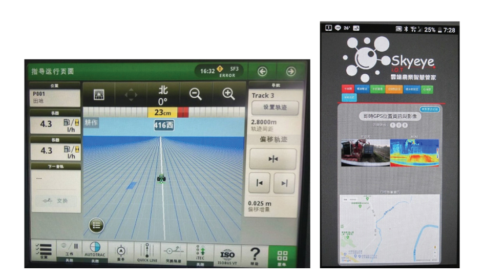 透過手機即時接收採收機GPS位置與影像資訊