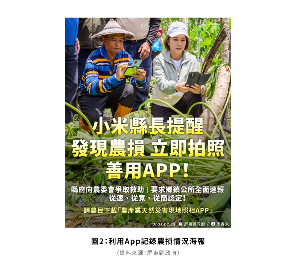 圖2：利用App記錄農損情況海報