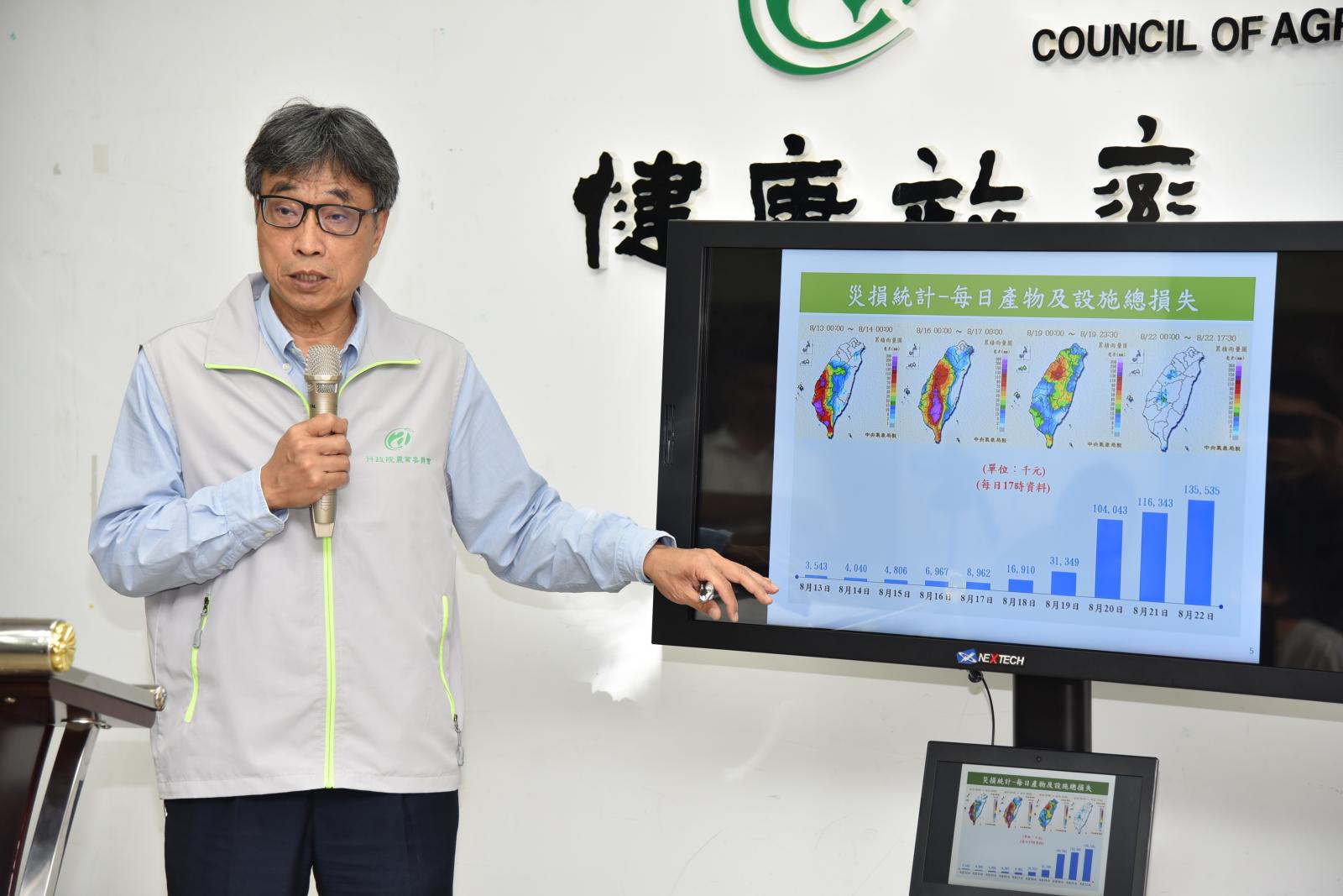 農委會陳駿季副主委於記者會中說明