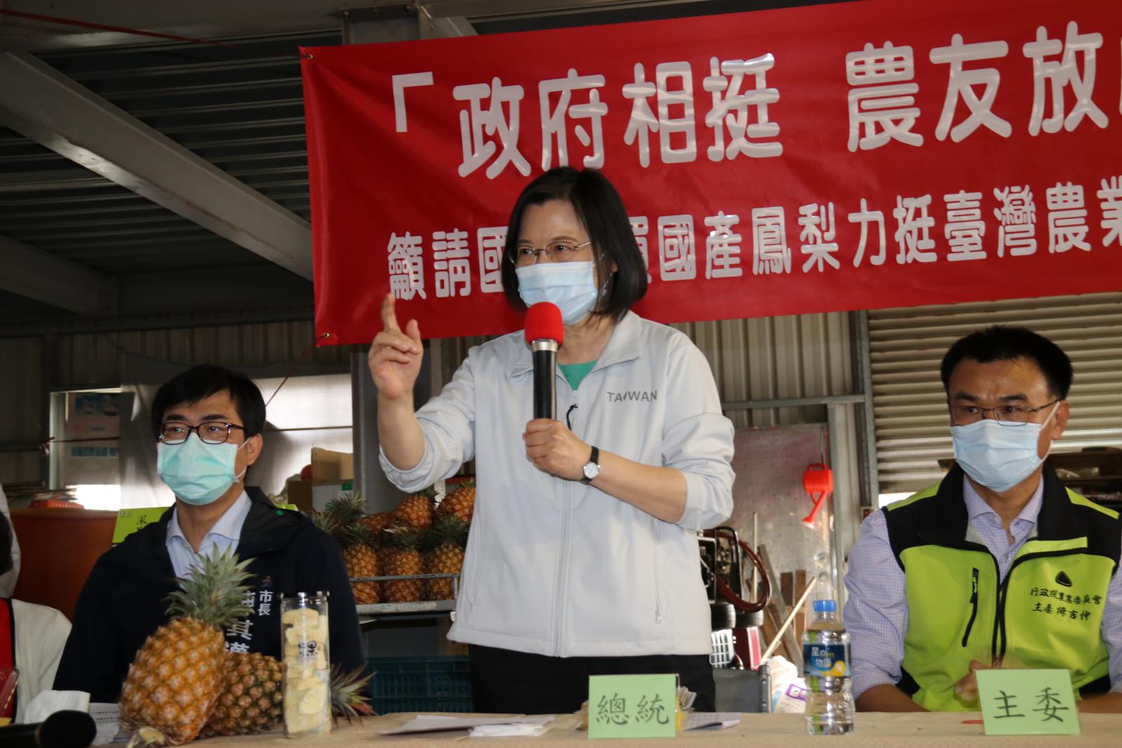 總統籲請國人採買國產鳳梨力挺臺灣農業