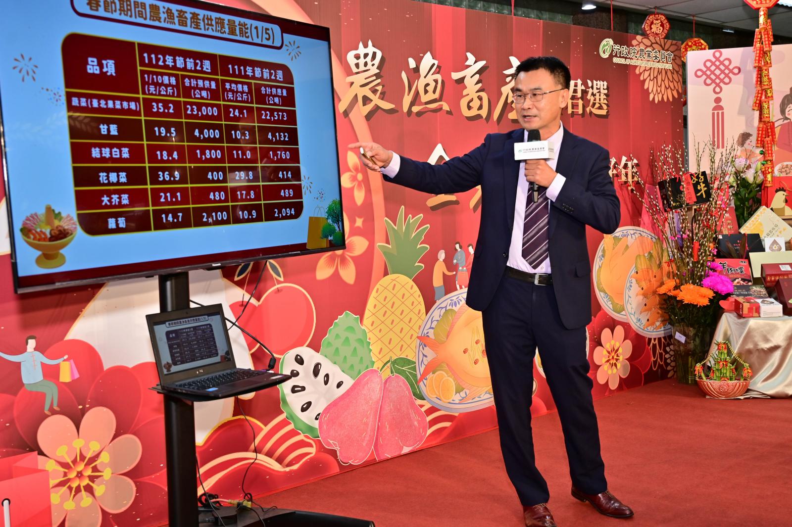 農委會陳吉仲主委說明農曆年前農漁畜產品供應情形