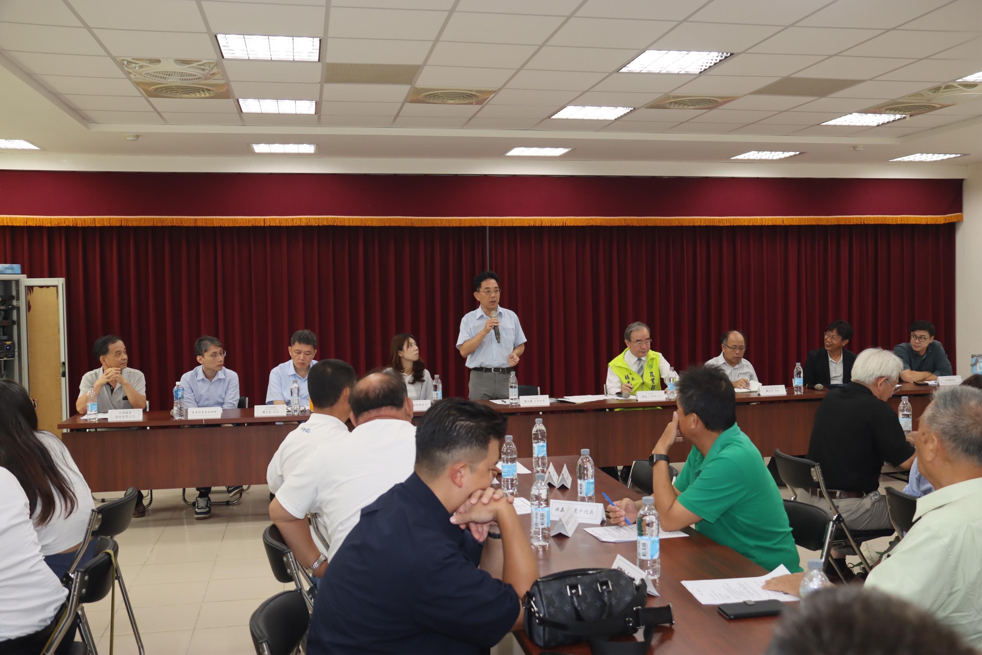 針對毛豆業者提問主政單位提供詳盡說