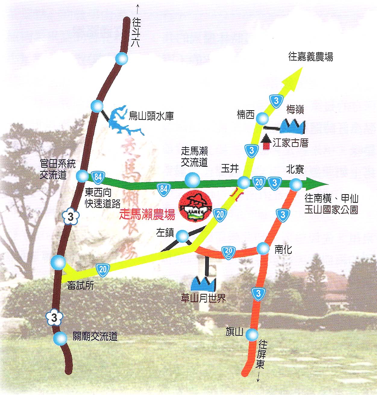 走馬瀨農場路線圖