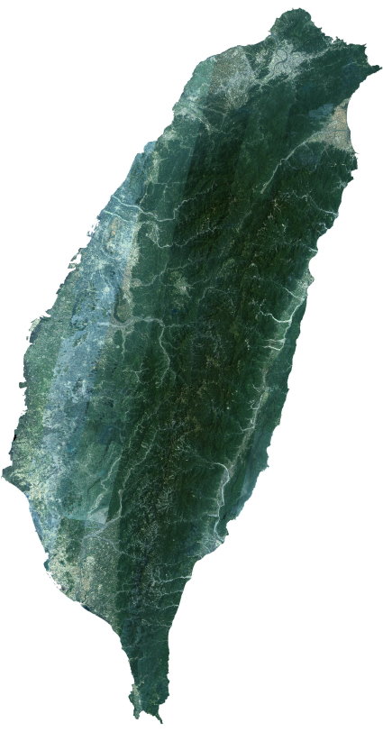 圖 1 2011 年福衛二號全島自然色影像 