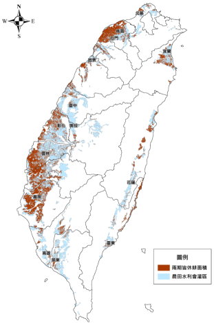 連續休耕農地分布（農糧署 100 年調查資料）