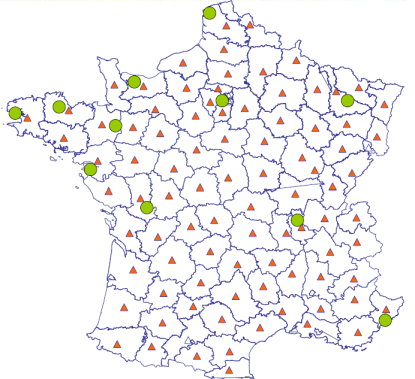 圖 3 法國國家實驗室網絡(資料來源: Mr. T. PAVIE 簡報) 圖 3 法國國家實驗室網絡(資料來源: Mr. T. PAVIE 簡報)