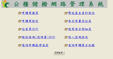圖 2 登入後功能選項畫面 圖 2 登入後功能選項畫面