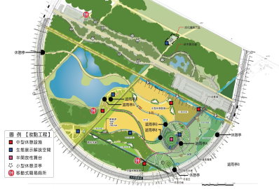 屏東林後四林園區核心區設施標示示意圖 