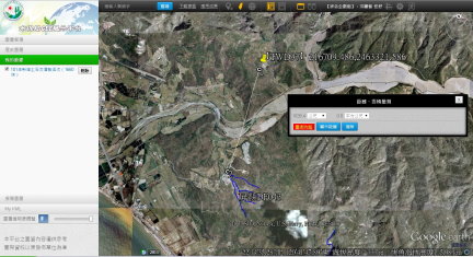 圖 3 利用 GEE 套疊土石流潛勢溪流圖層（資料來源 : 本計畫產製） 