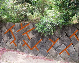 砌石方式為斜角砌