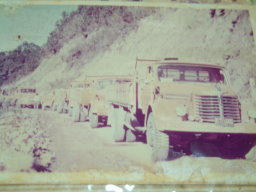 黃頭大卡車車隊（翻拍自舊照片） 