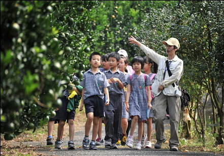 生動活潑的水土保持志工解說 
