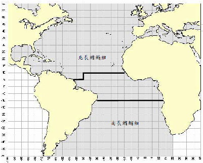 附件二　大西洋漁船各組別作業漁區