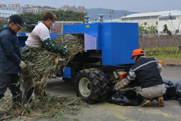 粉碎完成之綠竹碎片 