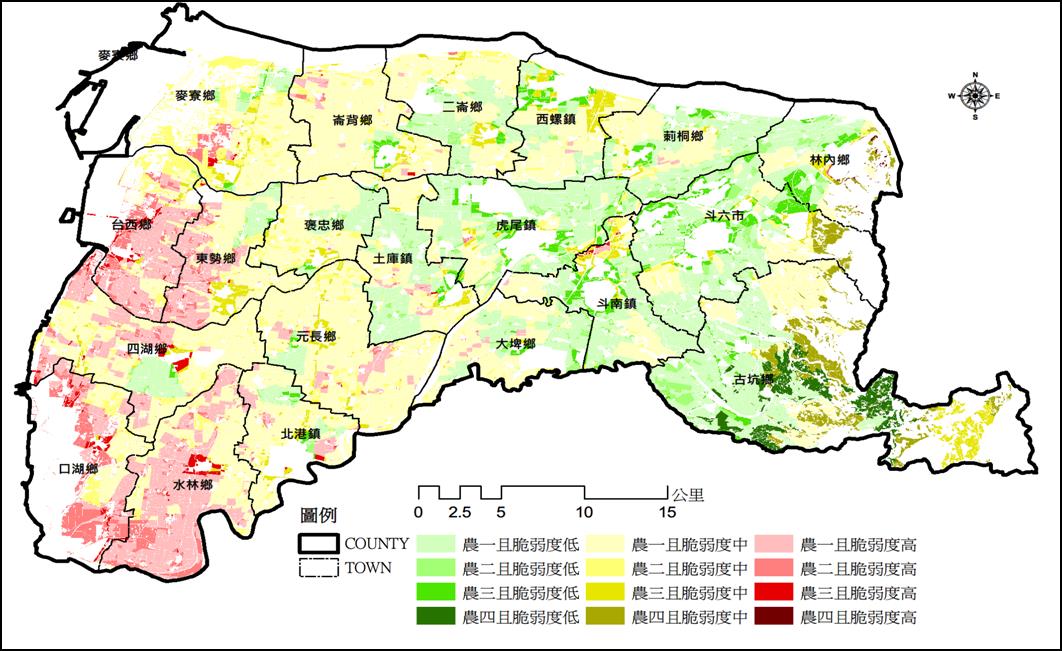 圖 3 雲林縣農地脆弱度與農地分類分級之關聯類型