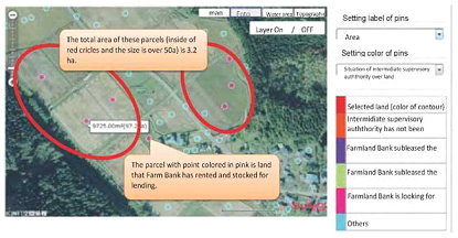 圖3. 使用農地導航系統搜尋出附近農地資訊。