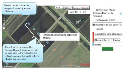 圖9. 使用系統找出各耕作者的農地區域。