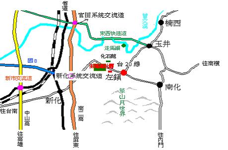 左鎮田媽媽交通位置圖